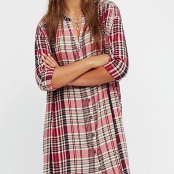 Free People plaid Lorelei dress - Picture 1 of 7